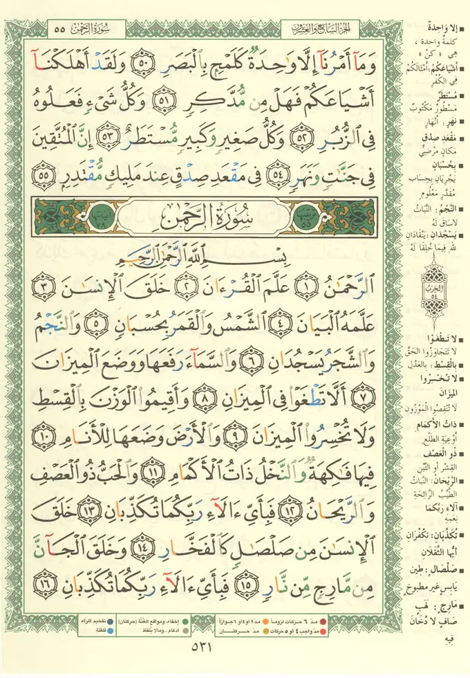 Mushafın 531. sayfası