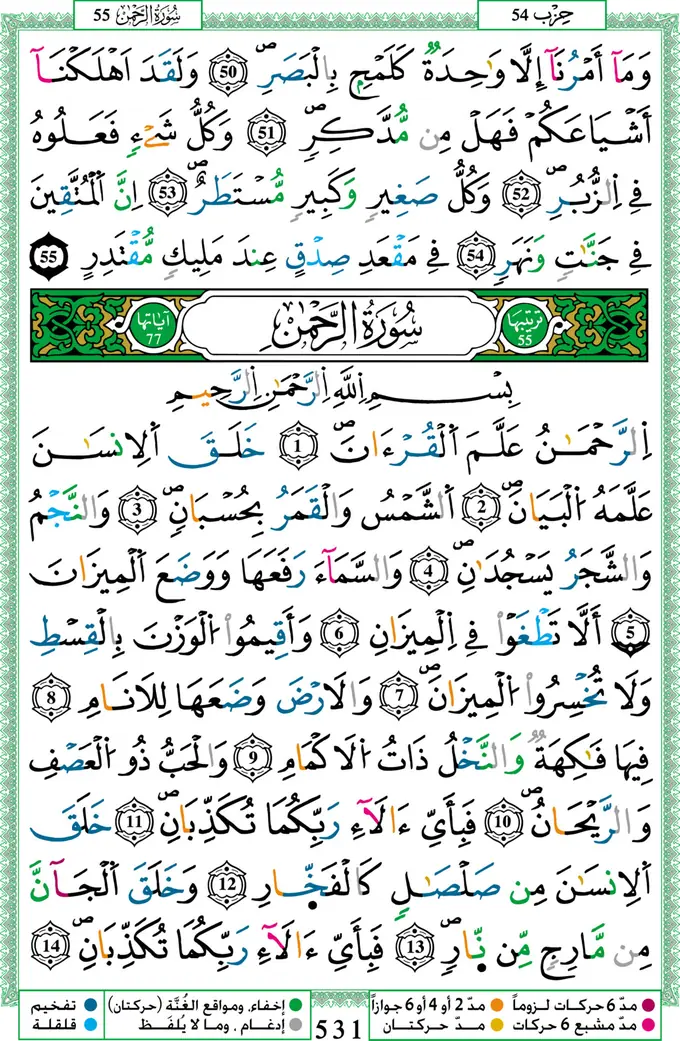 Mushafın 531. sayfası
